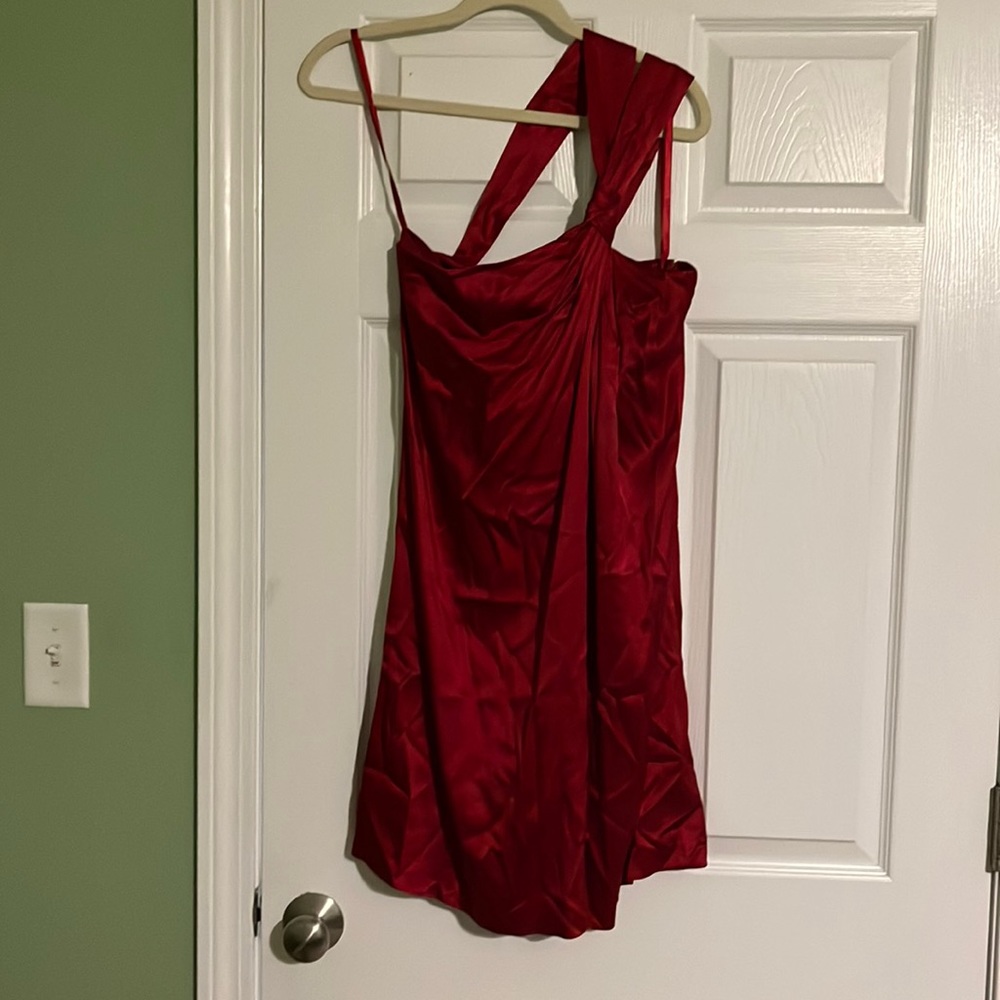 Red Banana Republic silk blend dress.